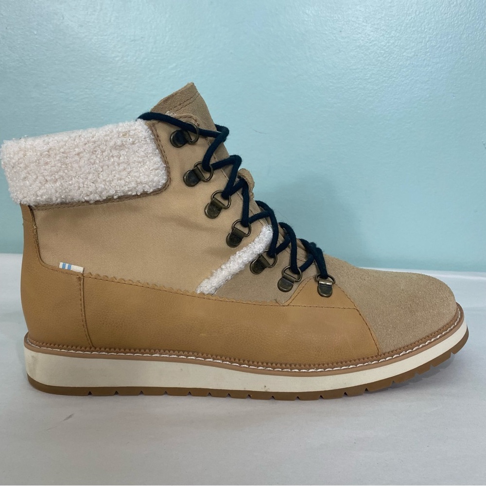 TOMS Women's Lace Up Casual Boots‎ Tan Size 12